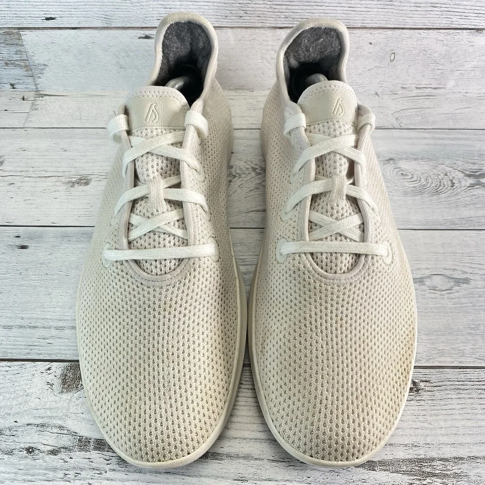 Allbirds Tree Runner Sneakers Mens 12 Beige Wheat Mesh Walking Athletic Casual